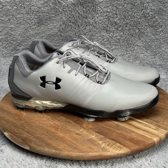 Under Armour Men's Match Play Golf Shoes 3019893-101 Grey Size 12.5 Cork Insoles - Picture 1 of 7
